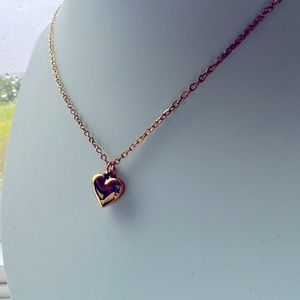 NEW 18k GOLD Stainless Steel Heart Pendant Necklace Real Gold Plating